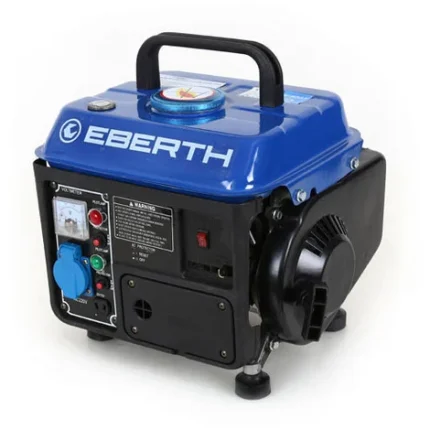 750 Watt Générateur électrique (2 CV Moteur à essence 2 temps, Refroidi à lair, 1x 230 V, 1x 12 V, Voltmètre) Groupe électrogène